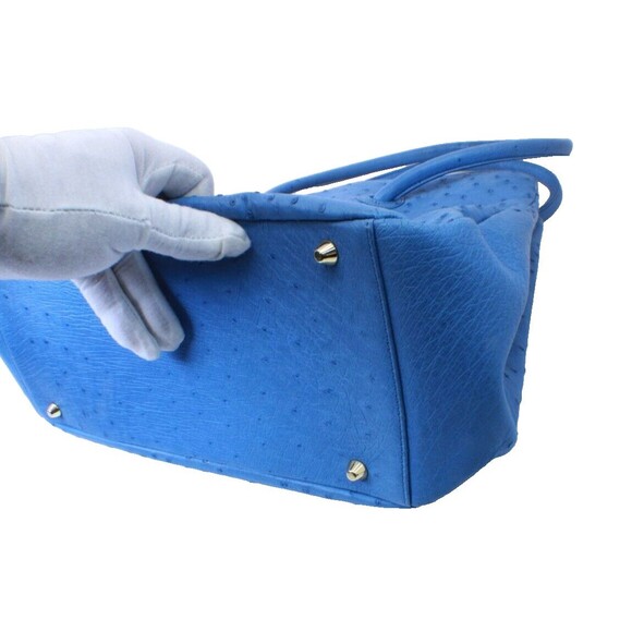 🔥 WH Petronela Blue Ostrich Handbag with Dust Bag - Luxurious Exotic Leather 🔥 - Picture 11 of 16